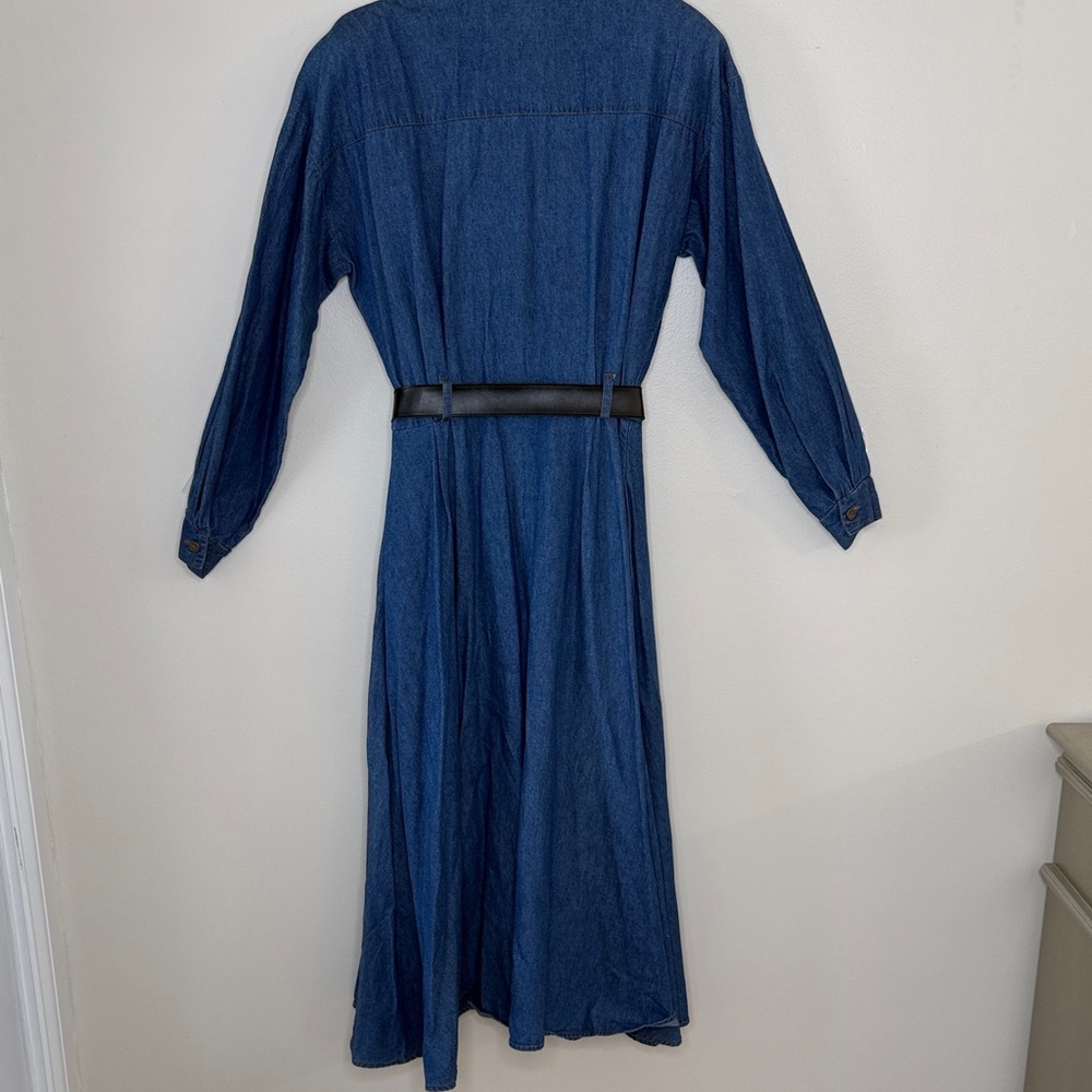 Chorus Blue Denim Western Long Sleeve Cotton Blend Dress Size 10 - Picture 7 of 8